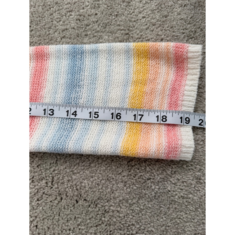 Buc-ee's Womens Pastel Striped Knit Hoodie Sweater V-Neck Medium - Picture 9 of 9